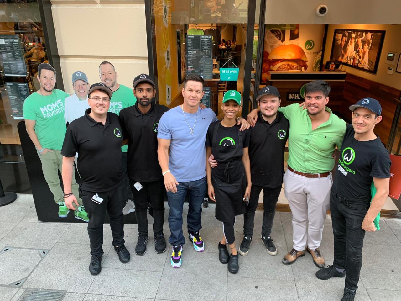 David Martins with the team outside Wahlburgers London